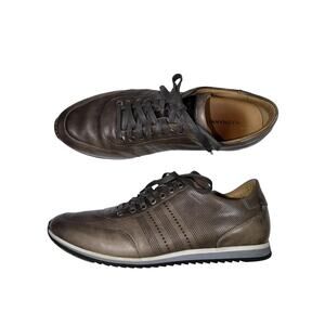 Magnanni Mens Merino Leather Shoes Mens Sz 9 Fashion Sneakers Grey Leather